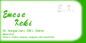 emese keki business card