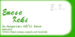 emese keki business card